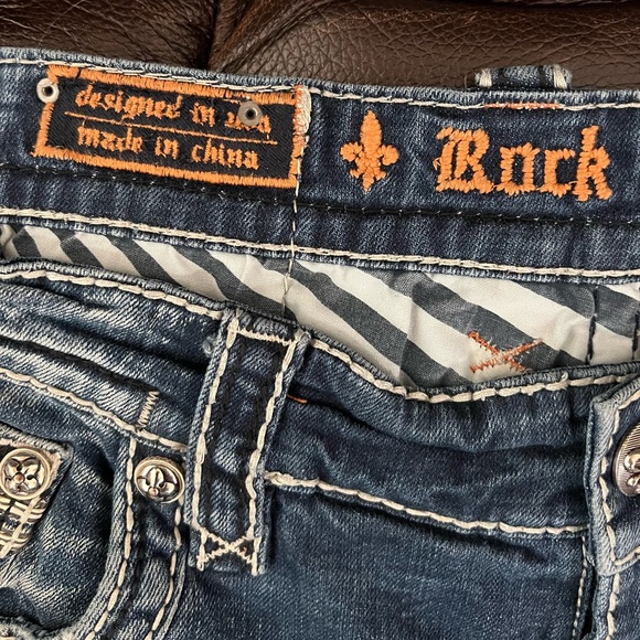 Rock Revival Dark Blue Denim with White Stitching - Picture 8 of 15